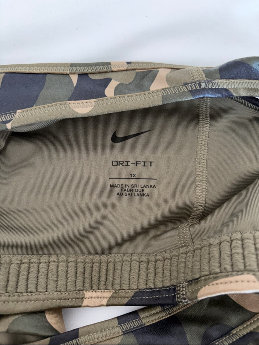 Nike Camo Sports Bra - Olive, Black, Tan - 1X - Picture 7 of 7